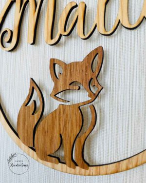 Personalisiertes Türschild für Kinder aus Holz – mit Name & Wunschmotiv