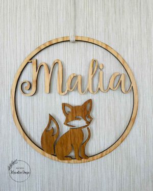 Personalisiertes Türschild für Kinder aus Holz – mit Name & Wunschmotiv